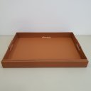 Ver imagem 1 de Bandeja em Mdf e Couro Terracota Helsinque 45 X 31 X 6 Cm