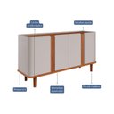 Ver imagem 7 de Buffet Aparador 4 Portas 153cm com Pés de Madeira Maciça