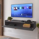 Ver imagem 3 de Rack Suspenso Home Classic Estante Tv 32 Polegadas 1 Porta Puxador Concha Quarto Sala Recepção Retrô