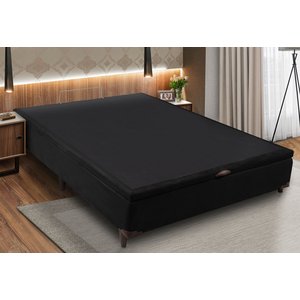 Cama Box Baú Casal 138x188x42 Califórnia Preto Sofá Casa