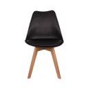 Ver imagem 3 de Conjunto Mesa de Jantar Juliette Preta 80cm com 4 Cadeiras Leda - Preta