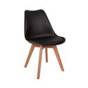 Ver imagem 2 de Conjunto Mesa de Jantar Juliette Preta 80cm com 4 Cadeiras Leda - Preta