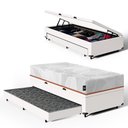 Ver imagem 1 de Bicama Box Baú com Colchão Ortopédico de Espuma D33 a Vácuo Sonno Full - Lucas Home - Solteiro