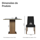 Ver imagem 5 de Conjunto Sala de Jantar Mesa Tampo de Vidro 4 Cadeiras Rustic/Preto Oxford Evelin Madesa Rustic/