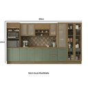Ver imagem 2 de Armário de Cozinha Modulada Completa Reta 9 Peças 4,00m Botanic Kappesberg - Nogueira/Verde Oliva