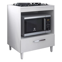 Ver imagem 1 de Balcão Branco para Cozinha Suporte para Cooktop 4 Bocas com Gaveta Espaçosa