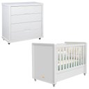 Ver imagem 1 de Berço Americano e Cômoda Gaveteiro Infantil Tutto New Branco Acetinado - Matic