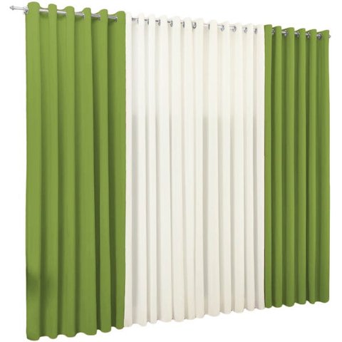 Cortina Samara 4 00 X 2 60 Para Sala Ou Quarto:verdepalha