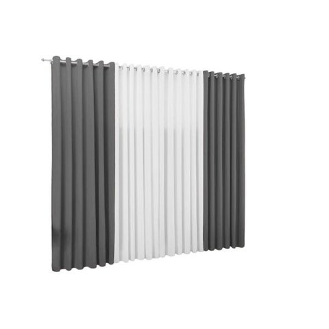 Cortina Samara 4 00 X 2 60 Para Sala Ou Quarto:cinzabranco
