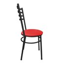 Ver imagem 3 de Kit Conjunto 2 Cadeiras para Cozinha Mesa Jantar Bar Lanchonete Restaurante Preta Estofado Vermelho