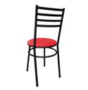 Ver imagem 4 de Conjunto 2 Cadeiras Jantar de Metal Preto e Assento Estofado Vermelho