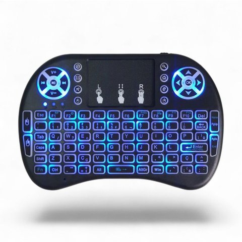 Mini Teclado sem Fio Rgb Wireless Iluminado com Touch para Pc Android Tv e Vídeo Game