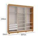 Ver imagem 3 de Guarda-Roupa Casal 6 Portas 3 Gavetas 100% MDF Florença Off White/Cerejeira/Nevaska