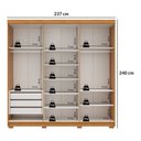 Ver imagem 7 de Guarda-Roupa Casal 6 Portas 3 Gavetas 100% MDF Florença Off White/Cerejeira/Nevaska