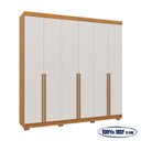 Ver imagem 5 de Guarda-Roupa Casal 6 Portas 3 Gavetas 100% MDF Florença Off White/Cerejeira/Nevaska