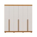 Ver imagem 2 de Guarda-Roupa Casal 6 Portas 3 Gavetas 100% MDF Florença Off White/Cerejeira/Nevaska