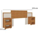 Ver imagem 3 de Cabeceira Dinamarca para Cama Queen em MDF 253 cm de Largura com 2 Mesas de Cabeceira
