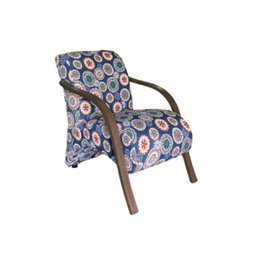 Poltrona Stilo Decorativa Estampado com Braços em Madeira - Dora Bela - 1