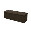Ver imagem 1 de Calçadeira Baú P/ Box King 195cm Mirage c/ Capitonê Suede Marrom LM DECOR