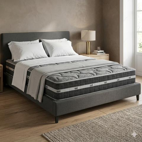 Colchao Casal 138x188 Black Graphite Molas Enscadas - D'angelis