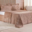 Ver imagem 3 de Kit Colcha Casal Luxor Dubble 100% Poliéster 220x240cm Tessi Argila Doce