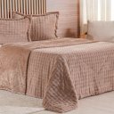 Ver imagem 1 de Kit Colcha Casal Luxor Dubble 100% Poliéster 220x240cm Tessi Argila Doce