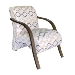 Poltrona Stilo Decorativa Estampado com Braços em Madeira - Dora Bela - 1