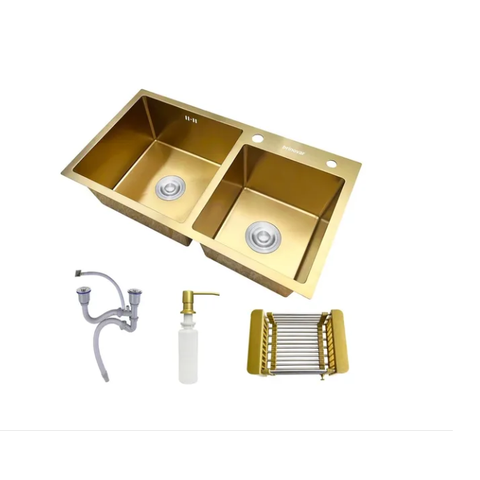 Cuba Pia Gourmet Dupla Cozinha Aço Inox com Acessório - Brinovar