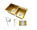 Ver imagem 1 de Cuba Pia Gourmet Dupla Cozinha Aço Inox com Acessório - Brinovar