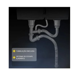 Cuba Pia Gourmet Dupla Cozinha Aço Inox com Acessório - Brinovar - 4