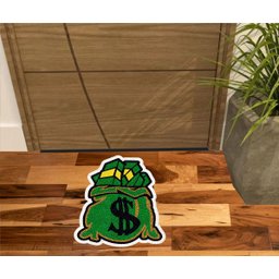 Tapete Vinil Saco de Dolar Dinheiro Cifrão 60x60 Cm Formato.:verde Bandeira - 1