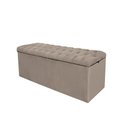 Ver imagem 1 de Calçadeira com Baú Estofada Capitonê Livia 100cm Solteiro para Cama Box Suede Bege - Gat Magazine