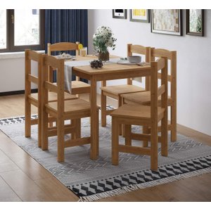 Conjunto Brasil Mesa de Madeira 1,00 com 6 Cadeiras  - Caramelo