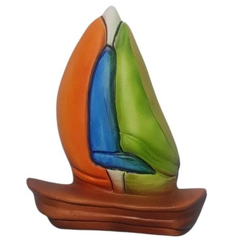 Conjunto De Barco De Cerâmica Para Parede 3 Peças