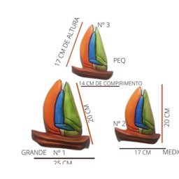 Conjunto De Barco De Cerâmica Para Parede 3 Peças - 2