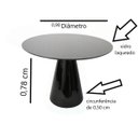 Ver imagem 2 de Mesa de Jantar Cone Redonda Preta com Vidro 0,90