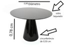 Ver imagem 2 de Mesa de Jantar Cone Redonda Preta com Vidro 0,90