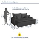 Ver imagem 4 de Sofa Retratil Boston 180cm Kc Rei de Casa Veludo Cinza