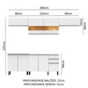 Ver imagem 3 de Armário de Cozinha Completa 280cm Branco Mariana Madesa 02SR