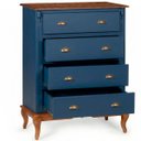 Ver imagem 2 de Cômoda Hanover 4 Gavetas Pés Luis Xv 116 X 90 X 50 Cm (a X L X P) - Cor Azul Petróleo/imbuia Glazer