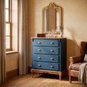 Ver imagem 5 de Cômoda Hanover 4 Gavetas Pés Luis Xv 116 X 90 X 50 Cm (a X L X P) - Cor Azul Petróleo/imbuia Glazer