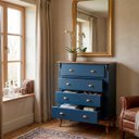 Ver imagem 4 de Cômoda Hanover 4 Gavetas Pés Luis Xv 116 X 90 X 50 Cm (a X L X P) - Cor Azul Petróleo/imbuia Glazer