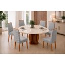Ver imagem 1 de Mesa Sala Jantar Tokyo+6 Cadeiras Nara Neblina DJ Móveis
