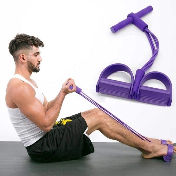 Extensor Elástico Pedal De Puxar Fitness Sit-up Musculação Treine em Casa - 4