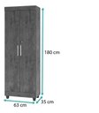 Ver imagem 4 de Armário Multiuso Marrom Para Escritório Quarto Com Chave 5 Nichos e 4 Prateleiras - Tx
