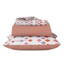 Ver imagem 1 de Jogo de Cama Lençol Casal Rosa Claro 100% Algodão 3pçs 120 Fios