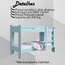 Cama Beliche Mdf com Proteção Lateral B63 Azul Acetinado Novam - 3