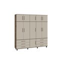 Ver imagem 1 de Guarda Roupa com Maleiro 11 Portas 6 Gavetas Completo Quarto Canela Off White