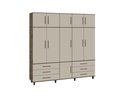 Ver imagem 1 de Guarda Roupa com Maleiro 11 Portas 6 Gavetas Completo Quarto Canela Off White