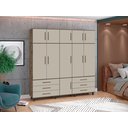 Ver imagem 2 de Guarda Roupa com Maleiro 11 Portas 6 Gavetas Completo Quarto Canela Off White